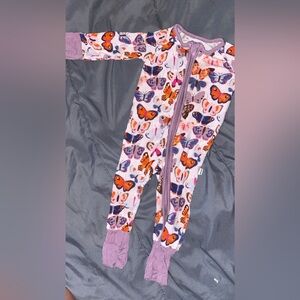 purple 0-3 months  butterfly little sleepies footie sleeper